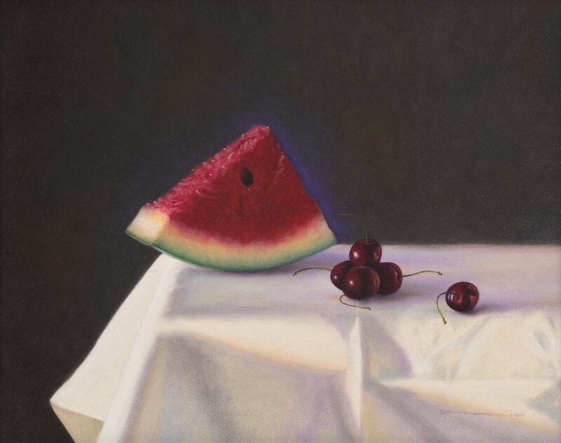 Zachary Hopkins (American, b. 1966) Watermelon and Cherries (1 of 2)