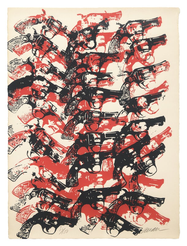 Arman (American/French, 1928-2005) Bloody Guns, 1979 (1 of 2)