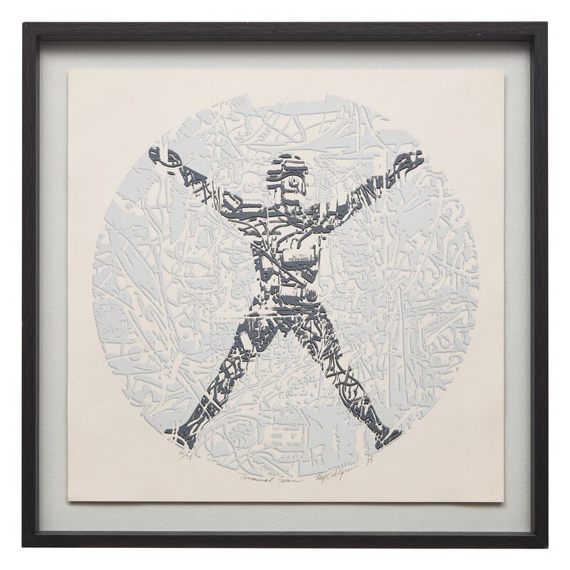 Roy Ahlgren (American, 1927-2011) Terminal Man, 1975: Roy Ahlgren(American, 1927-2011)Terminal Man, 1975screenprintsigned, titled, dated and numbered 21/75 in pencil 20 x 20 1/4 inches. Dr. Gary London Revocable Trust This lot is located in