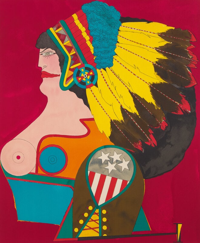 Richard Lindner (American/German, 1901-1978) Miss American Indian, from After Noon series, 1969 - 2