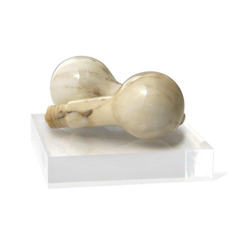 Roland Baladi (Egyptian B. 1942) Lightbulbs (A Pair), 1979: Roland Baladi(Egyptian B. 1942)Lightbulbs (A Pair), 1979marble with accompanying acrylic baseSigned, dated and numbered: Baladi 7/10 79 Approximately: 9 1/2 x 4 inches (not including base) Dr. Gary