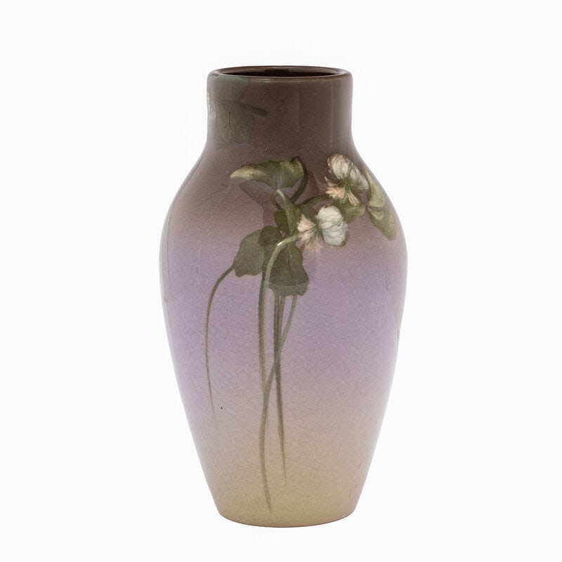 A Rookwood Iris Glaze Vase by Fred Rothenbusch: A Rookwood Iris Glaze Vase by Fred Rothenbusch with artist cipher on underside. Height 7 inches. Property from a Private Collection, Cincinnati, OH This lot is located in Chicago. 