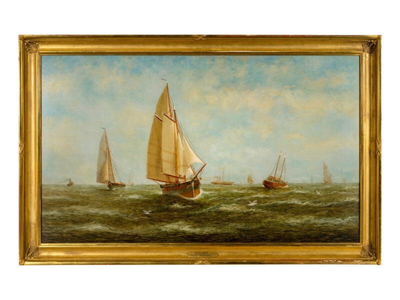 Wesley Elbridge Webber (American, 1839-1914) Shipping in the Outer Harbor - 2