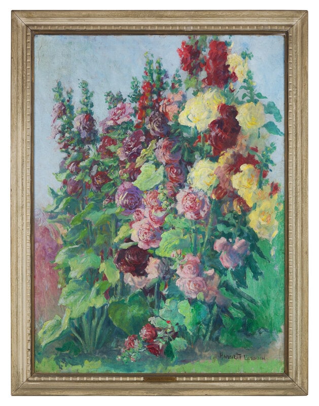 Harriette Bowdoin (American, 1880-1947) Hollyhocks (1 of 3)