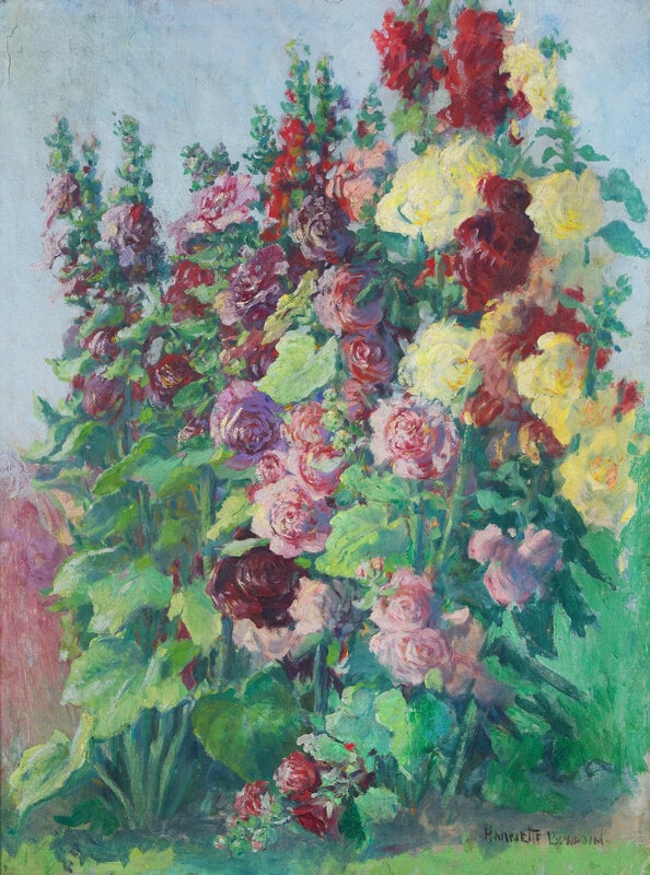 Harriette Bowdoin (American, 1880-1947) Hollyhocks - 2
