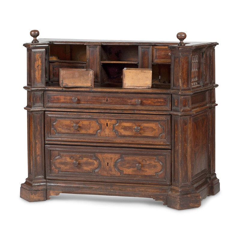 An Italian Baroque Style Walnut Desk - 2