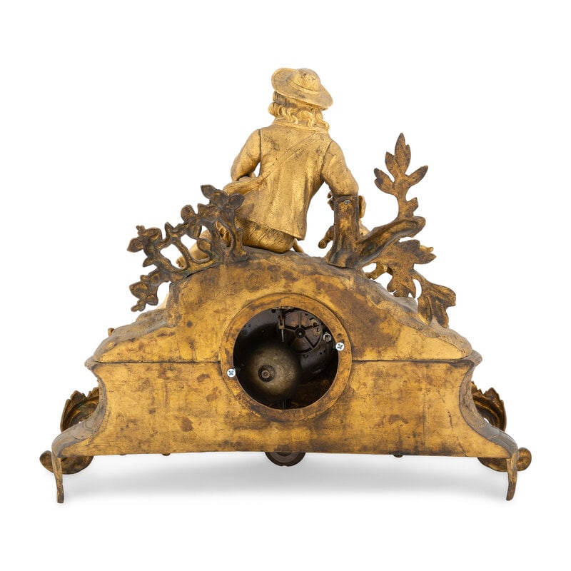 A French Gilt Metal Figural Mantel Clock - 4