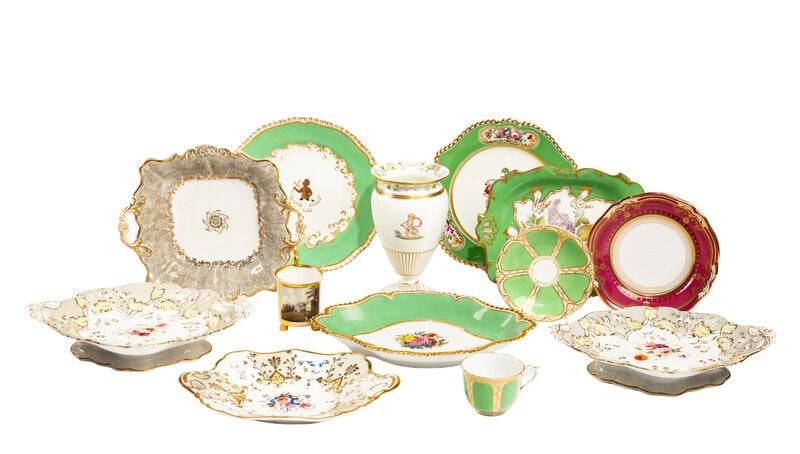 A Collection of Twelve English Porcelain Articles (1 of 2)