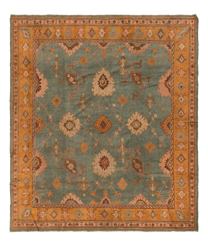 An Oushak Carpet: An Oushak Carpet West Anatolia, Late 19th Century 14 feet 4 inches x 13 feet 10 inches. Property from a Private Family Trust This lot is located in Chicago. <