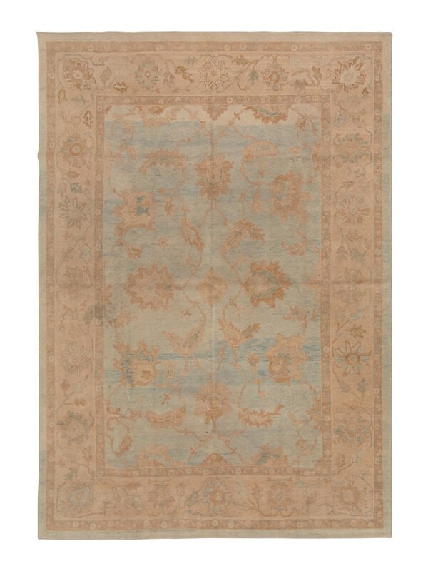 An Oushak-Design Carpet: An Oushak-Design Carpet 20th Century 13 feet 6 inches x 10 feet 5 inches. Property from a Private Family Trust This lot is located in Chicago. ConditionOverall fine and ready to place condition.