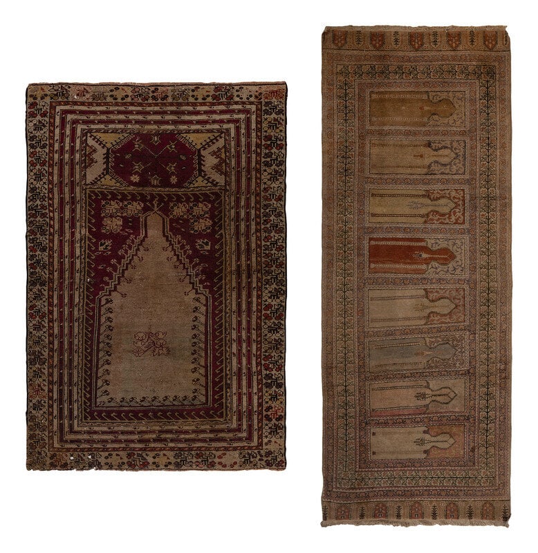 A Central Anatolian Prayer Rug and a Turkish Saph Rug (1 of 7)