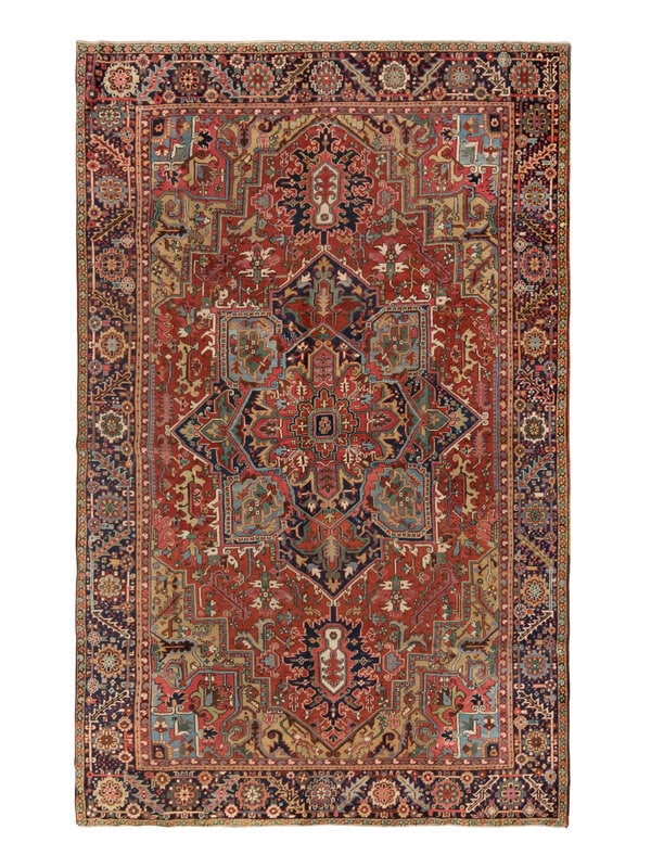 A Heriz Rug: A Heriz Rug 12 feet 8 inches x 9 feet 8 inches. Property from a Private Family Trust This lot is located in Chicago. ConditionColors are even and attractive. Some professionally rewoven areas. Few