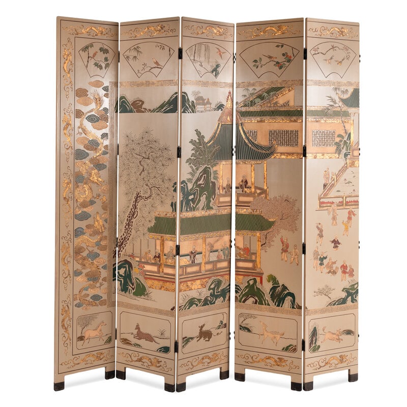 A Chinese Style Twelve-Panel Floor Screen - 2
