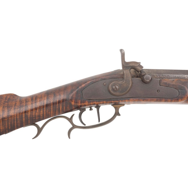 Unmarked Full Stock Heavy Barrel Percussion Rifle - 2