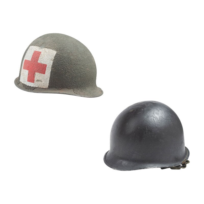 Group of Two Swivel Bale M1 Helmets (1 of 2)