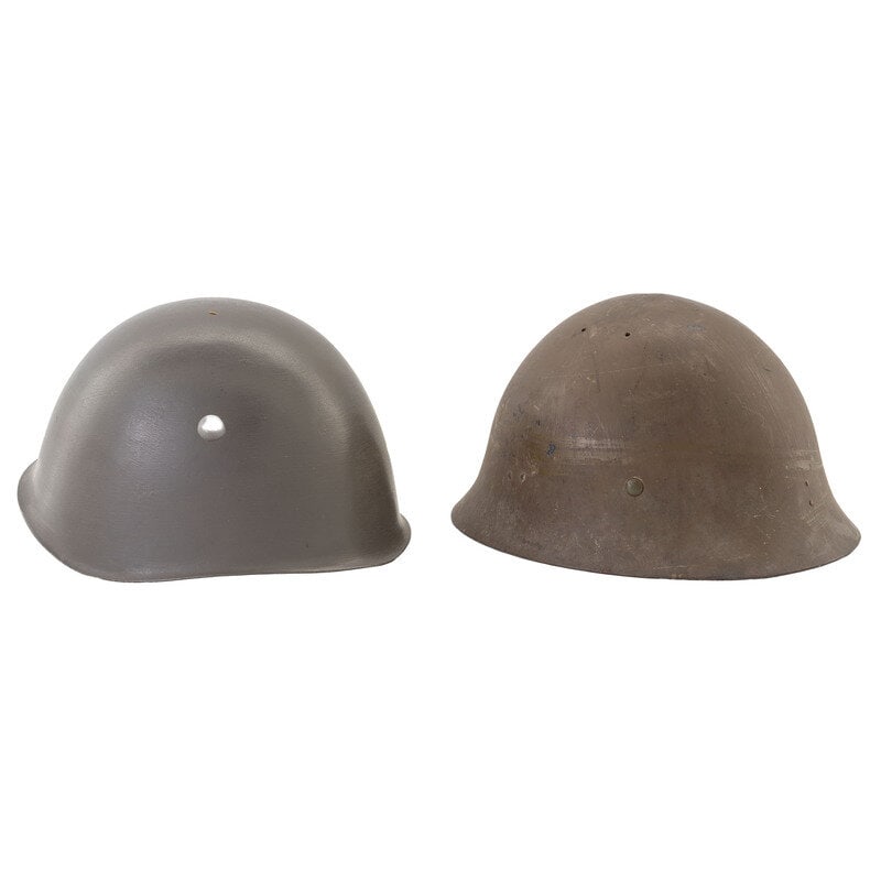 WWII Japanese Type 90 and Italian M33 Helmets - 2