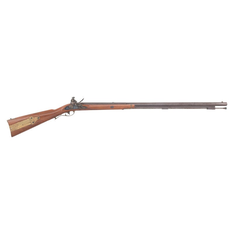Navy Arms Reproduction Model 1803 Rifle: Navy Arms Reproduction Model 1803 Rifle .58 caliber. 35.5" wedge retained octagon to round barrel. Browned and color casehardened finish, brass furniture, hardwood stock. Single shot flintlock muzzlel
