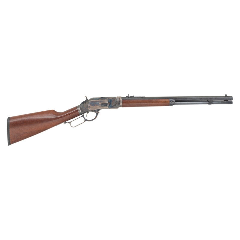 *Stoeger Imported Uberti Model 1873 Rifle: *Stoeger Imported Uberti Model 1873 Rifle .45 Colt. 20" octagonal barrel. SN: W52568. Blued and color casehardened finish, hardwood stock and forend. Lever action tubular magazine fed repeating