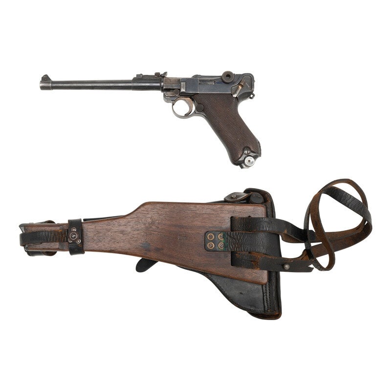 **DWM Artillery Luger Pistol with Matching Shoulder Board/Holster - 2