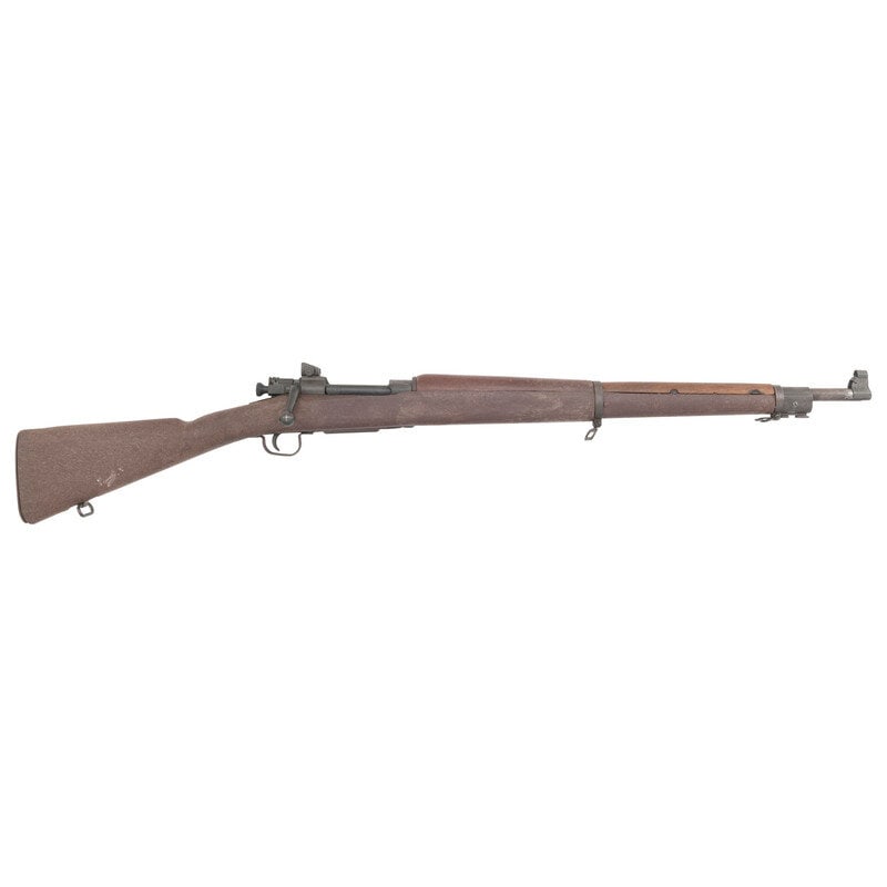 Springfield 1903 Dummy Drill Rifle: Springfield 1903 Dummy Drill Rifle Caliber N/A. 24" barrel length. SN: 1508. Blued metal finish with synthetic stock and wood top forend. Non functional dummy training rifle mounting sling swivels.