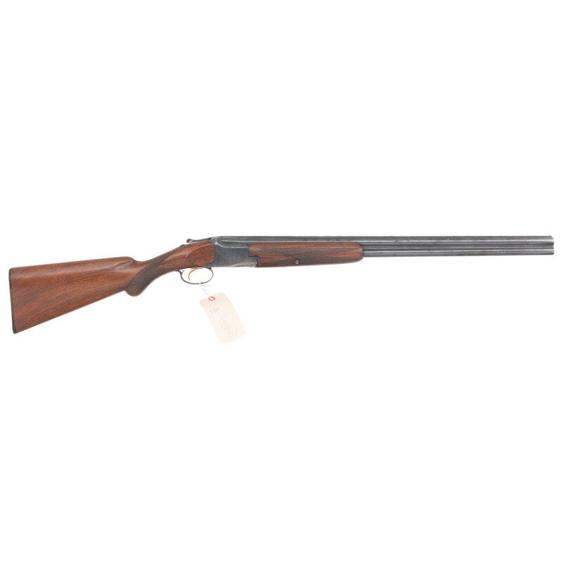 **Pre-War Belgian Browning Superposed 12 Gauge Shotgun: **Pre-War Belgian Browning Superposed 12 Gauge Shotgun 12 Gauge. 28" barrel length. SN: 14644. 2.75" chamber lengths. Imp. Mod. over Modified. Blued metal refinish mounting walnut round knob