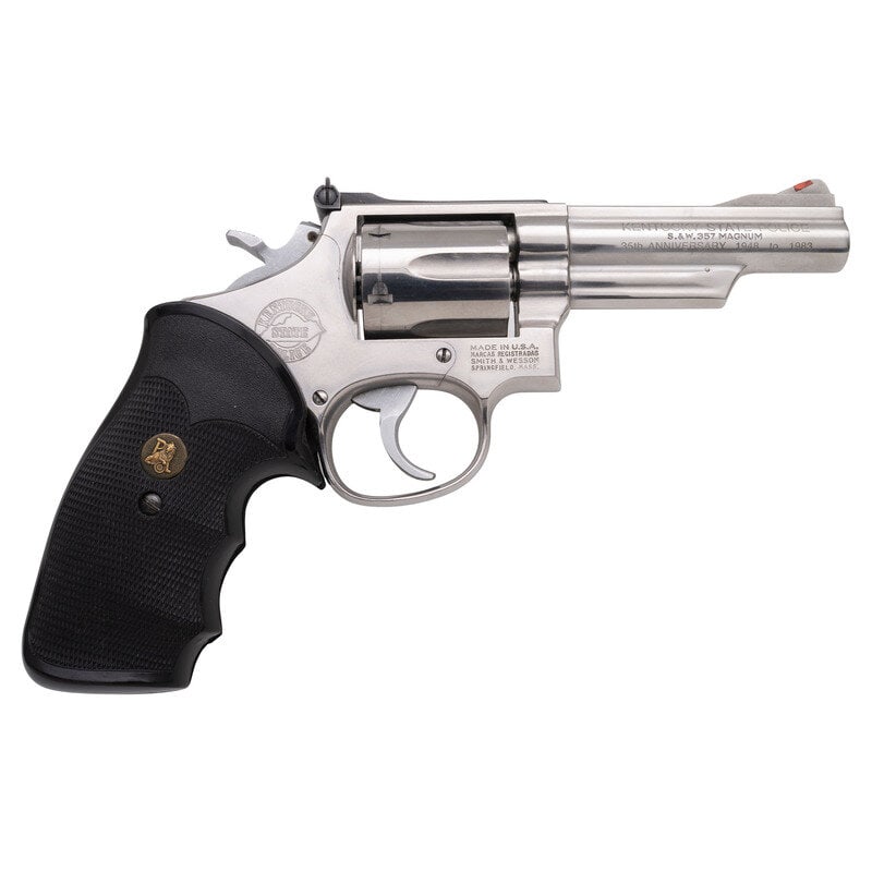 *Kentucky State Police 95th Anniversary Smith & Wesson Model 66-2 Revolver: *Kentucky State Police 95th Anniversary Smith & Wesson Model 66-2 Revolver .357 Magnum. 4" barrel. SN: ACS7310. Brushed stainless steel finish with matte hammer and trigger mounting two-piece