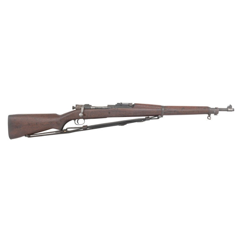 **Rock Island Arsenal US M1903 Rifle: **Rock Island Arsenal US M1903 Rifle .30-06. 24" barrel length. SN: 421066. Parkerized metal finish mounting walnut semi pistol grip stock with upper handguard. Bolt action internal magazine fed