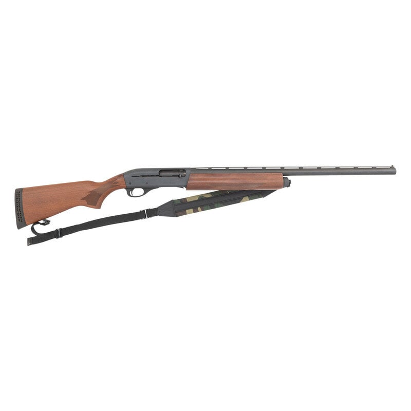 *Remington Model 11-87 Super Magnum 12 Gauge with Wood Furniture: *Remington Model 11-87 Super Magnum 12 Gauge with Wood Furniture 12 Gauge. 25.5" barrel length. SN: SM001175. Matte metal finish with wood stock and forend. Semi automatic shotgun mounting barrel rib