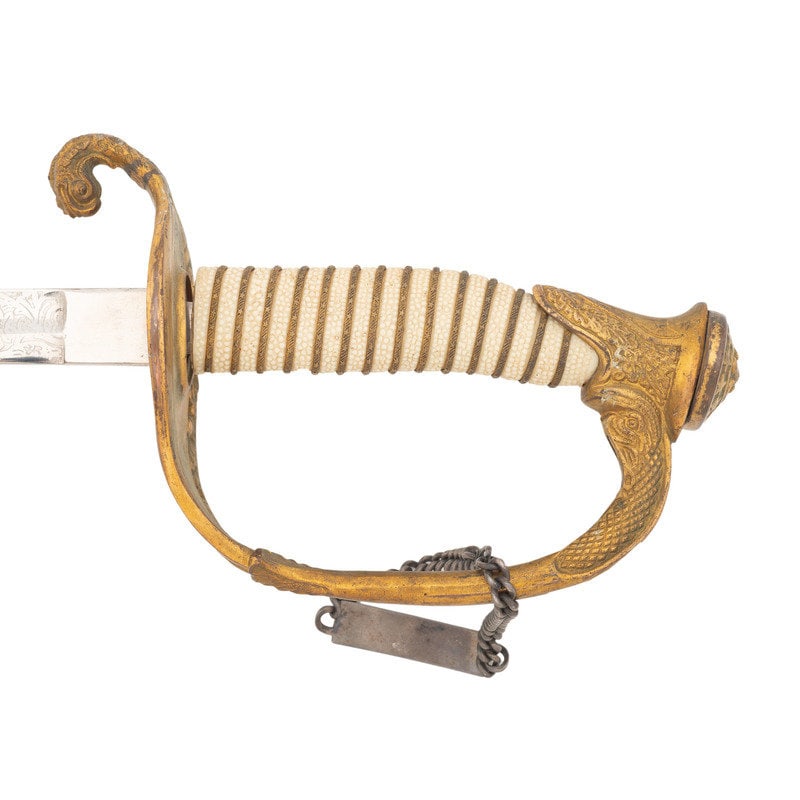 US Model 1852 Naval Officers Sword of WWII US Navy Reserve Lt. JG. L.F. Bassett - 4