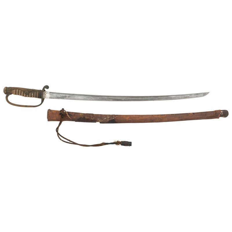 Imperial Japanese Army Kyu Gunto: Imperial Japanese Army Kyu Gunto 26.1" Nagasa (blade length). 36" with Tsuka (hilt) and Saya (scabbard). Shinogi-Zukuri style blade with Chu Kissaki, Ihori mune, and fuller running 25" along the