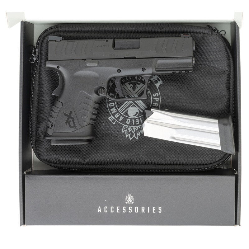 *Springfield XDM Elite 10mm: *Springfield XDM Elite 10mm 10mm. 3.75" barrel length. SN: BB571162. Cerakote black slide with front and rear slide serrations with synthetic frame mounting detachable flared magwell and accessory