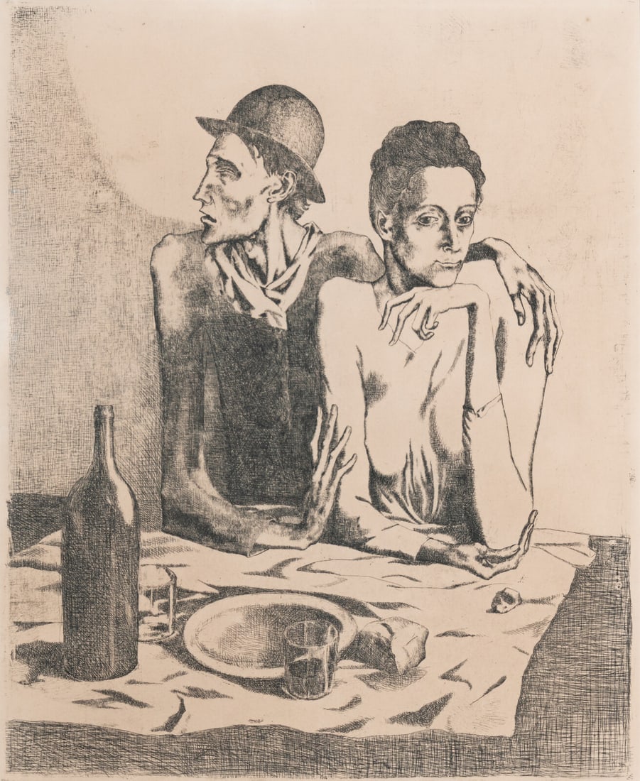 Pablo Picasso (Spanish, 1881–1973) Le Repas Frugal (from La Suite des Saltimbanques), 1904; (1 of 4)