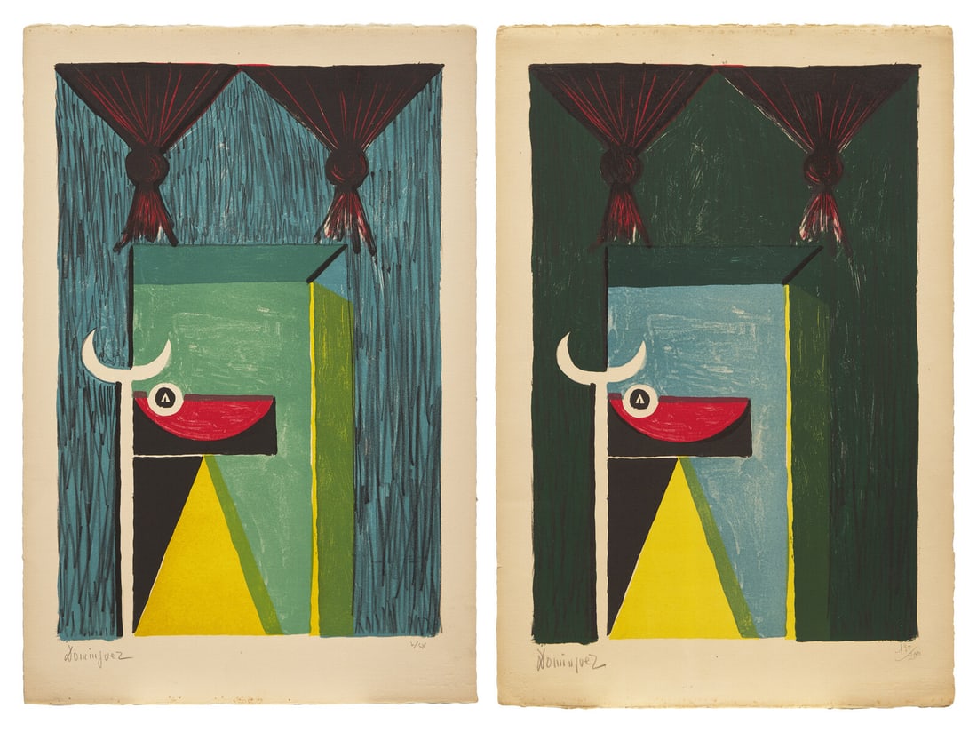 Óscar Domínguez (Spanish, 1906-1957) Composition (two works), ca. 1950 (1 of 3)