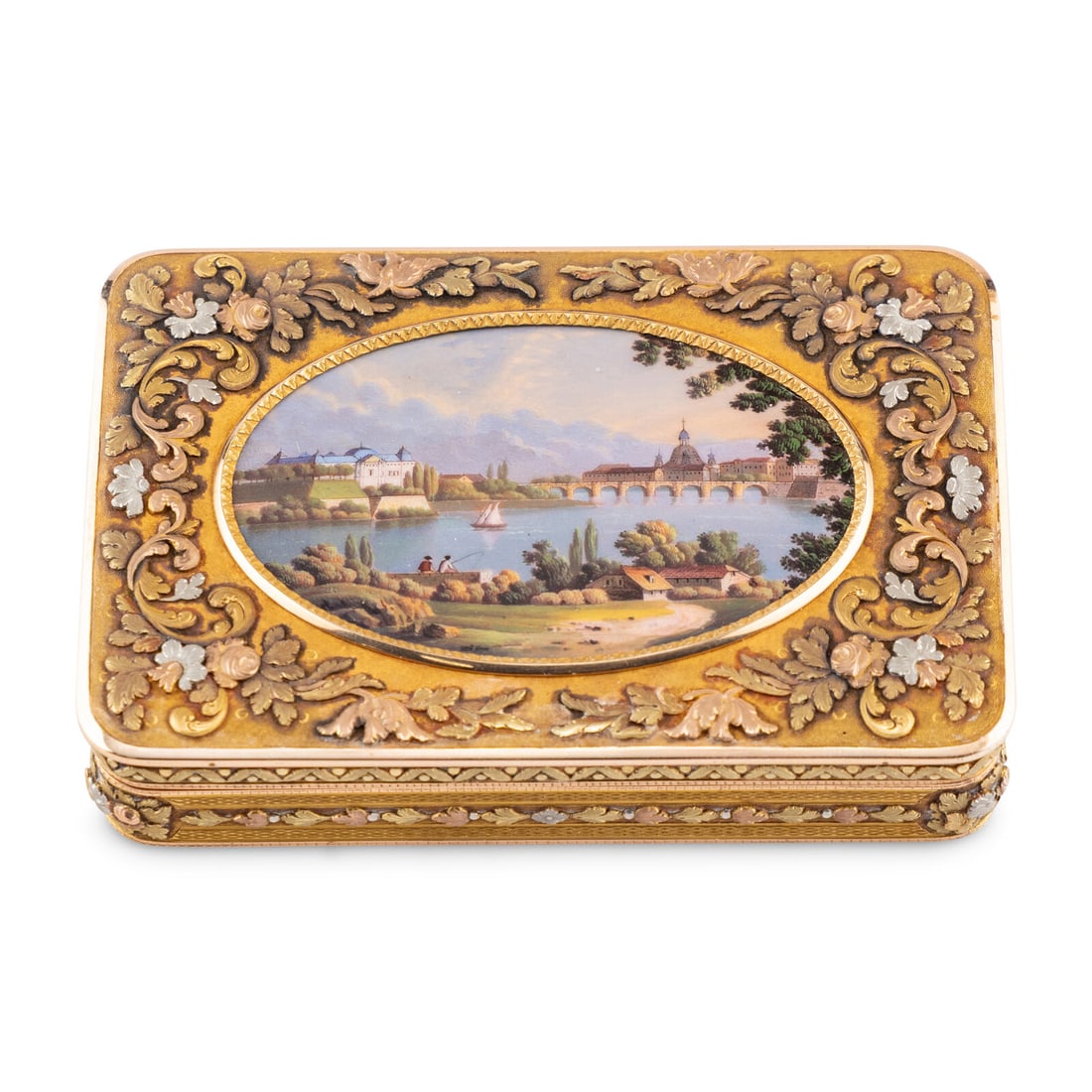 A German Multi-Colored Gold and Enamel Decorated Snuff Box (1 of 6)