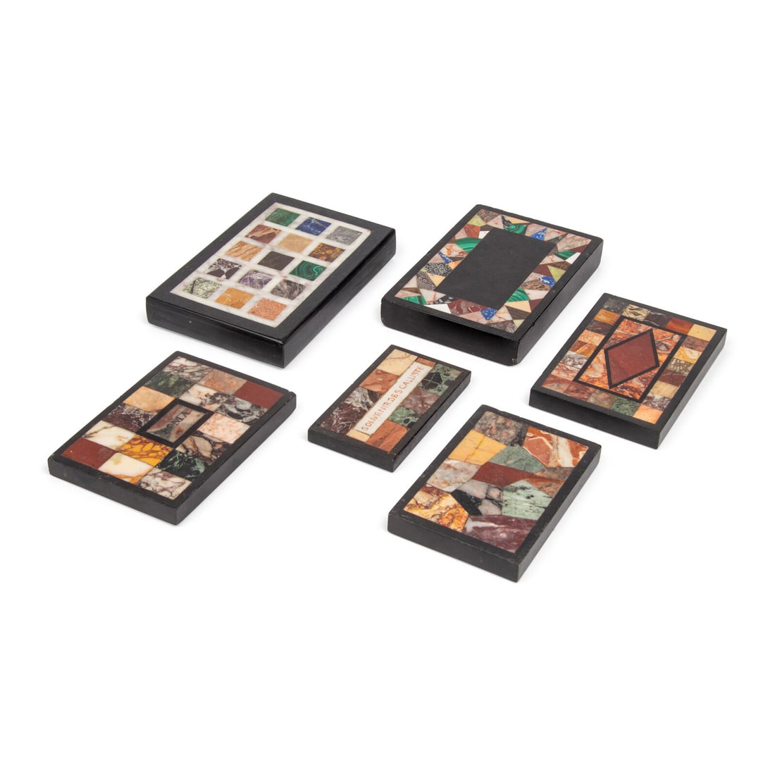 Six Rectangular Specimen Marble Paperweights - 2