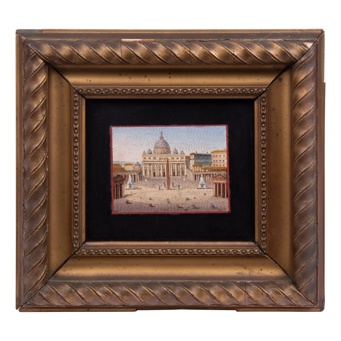A Grand Tour Micromosaic Plaque Depicting Saint Peter's Basilica (1 of 3)