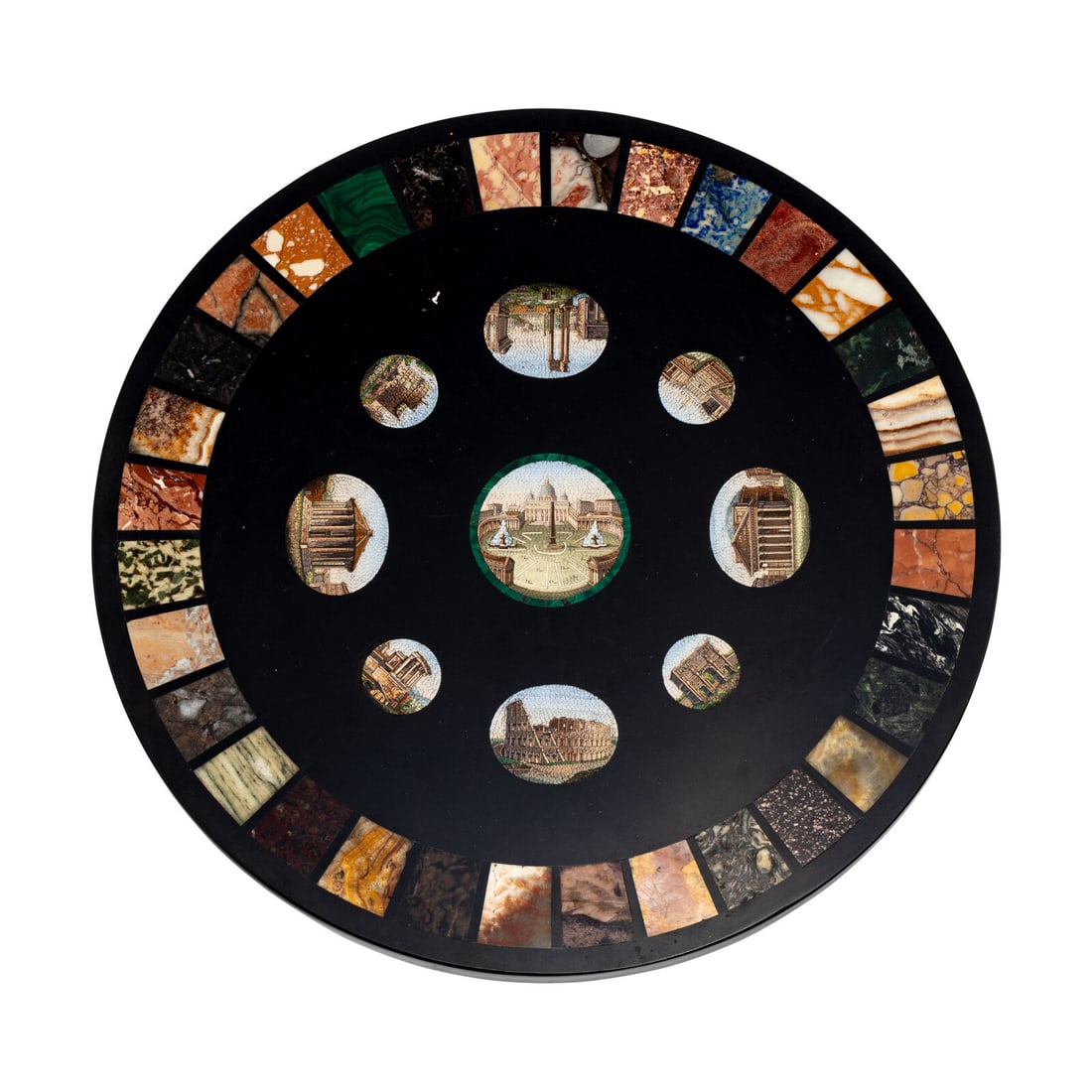 A Grand Tour Micromosaic and Specimen Marble Table Top (1 of 2)
