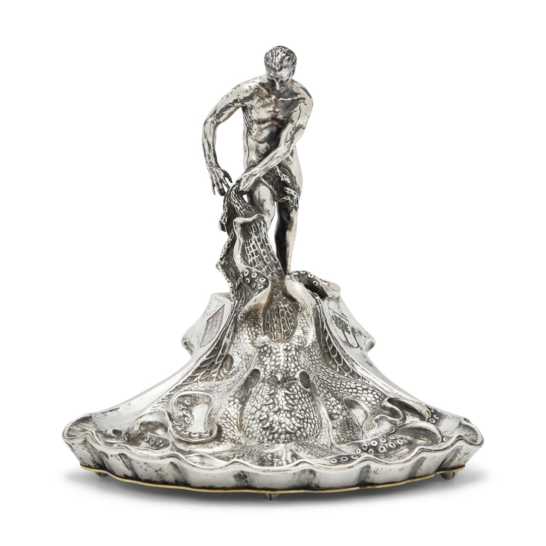 A German Enameled Silver Figural Inkwell (1 of 4)