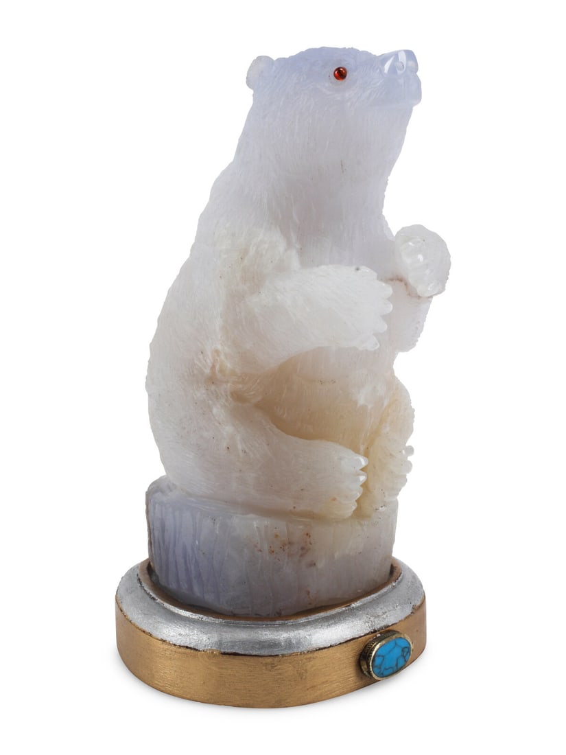 A Continental Carved Hardstone Model of a Bear (1 of 4)