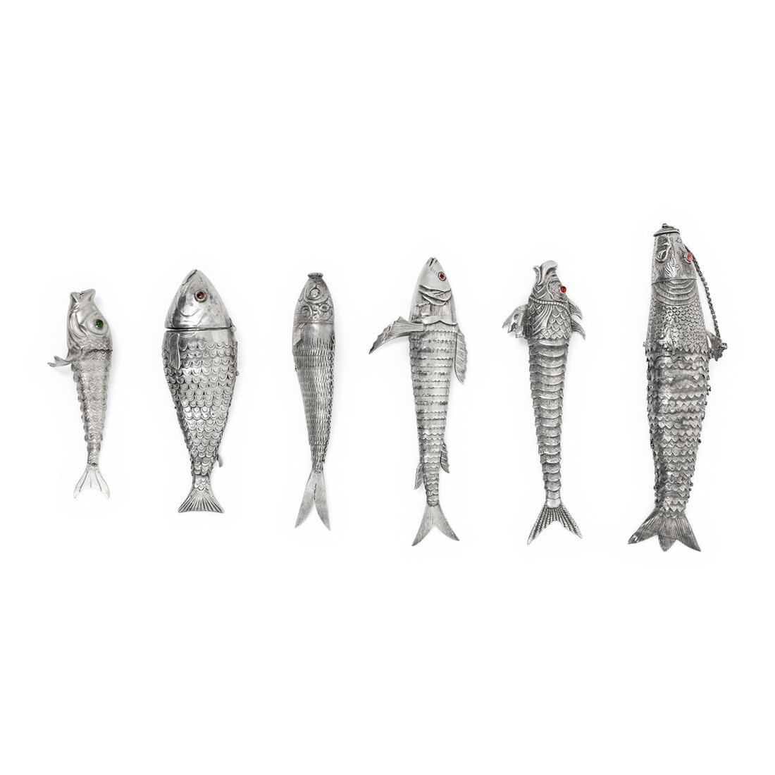 Six Silver Articulated Fish (1 of 3)