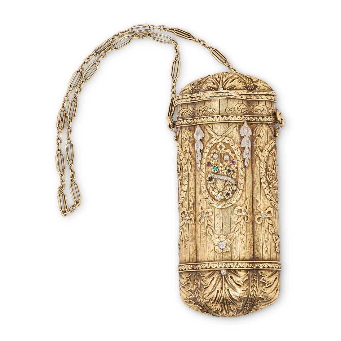 A Gold and Diamond and Jewel-Mounted Cigarette Case (1 of 4)