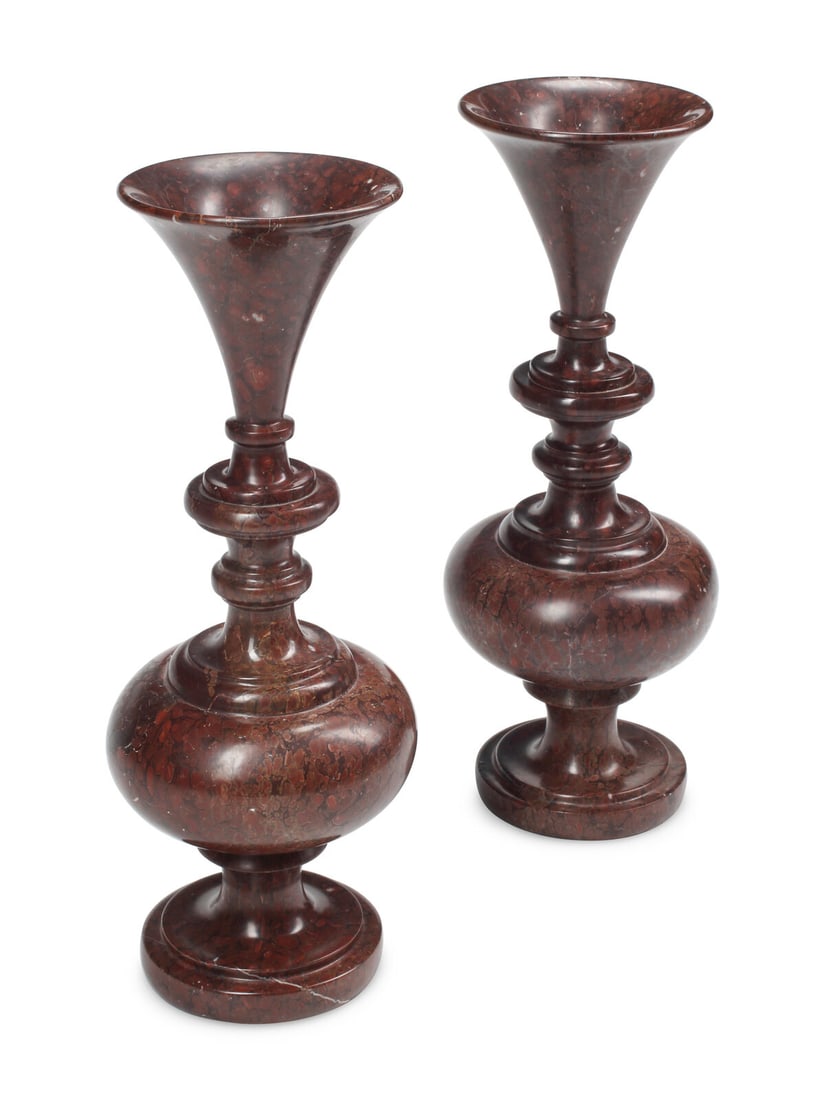 A Pair of Grand Tour Style Turned Marble Vases (1 of 3)