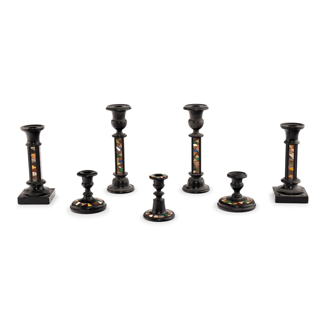 Seven Specimen Marble Candlesticks (1 of 4)