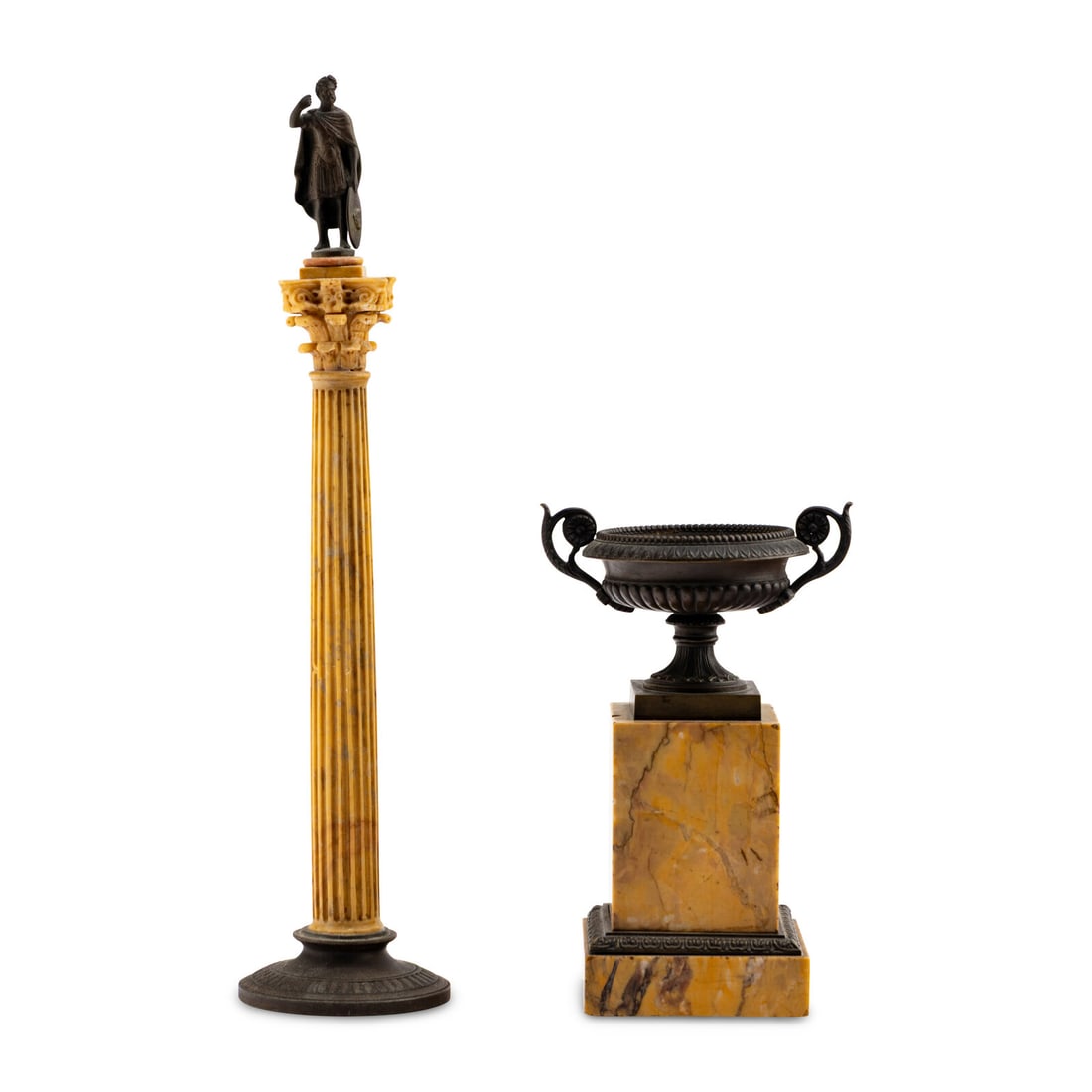 Two Grand Tour Bronze and Marmo Giallo Antico Marble Ornaments (1 of 5)