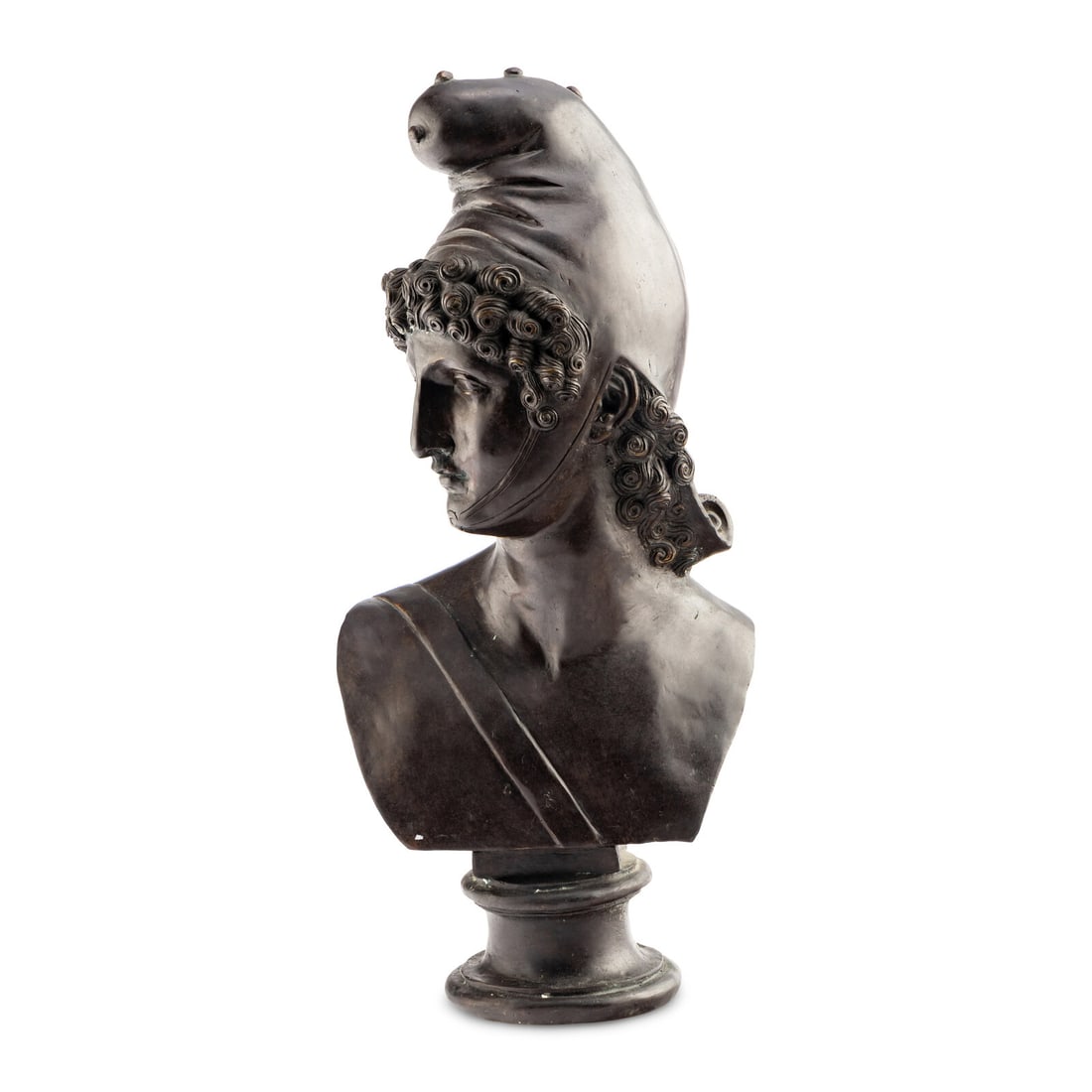 After Antonio Canova, Late 19th Century: After Antonio Canova, Late 19th Century Bust of Paris bronze Height 28 x width 13 x depth 12 inches. Property from the Estate of Bliss Hebert and Allen Charles Klein, Miami, Florida This lot is locate