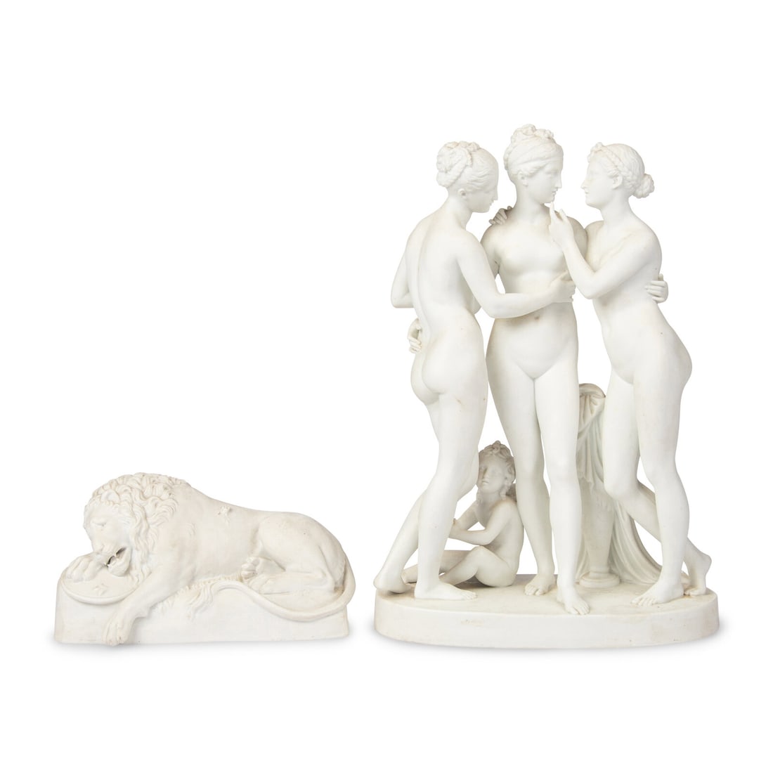 Two Bisque Porcelain Sculptures (1 of 3)
