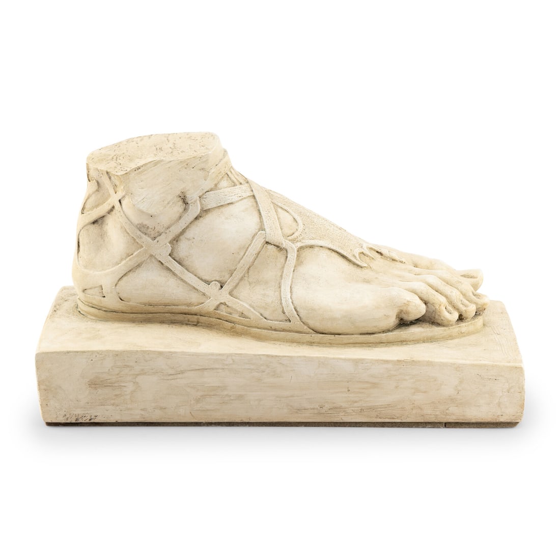 A Grand Tour Style Plaster Foot of Hermes: A Grand Tour Style Plaster Foot of Hermes After the Antique, 20th Century Height 9 x width 6 1/2 x depth 14 1/2 inches. Property from the Estate of Bliss Hebert and Allen Charles Klein, Miami, Florida