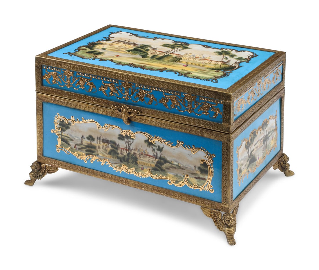 A Sèvres Style Gilt Bronze Mounted Porcelain Box (1 of 4)