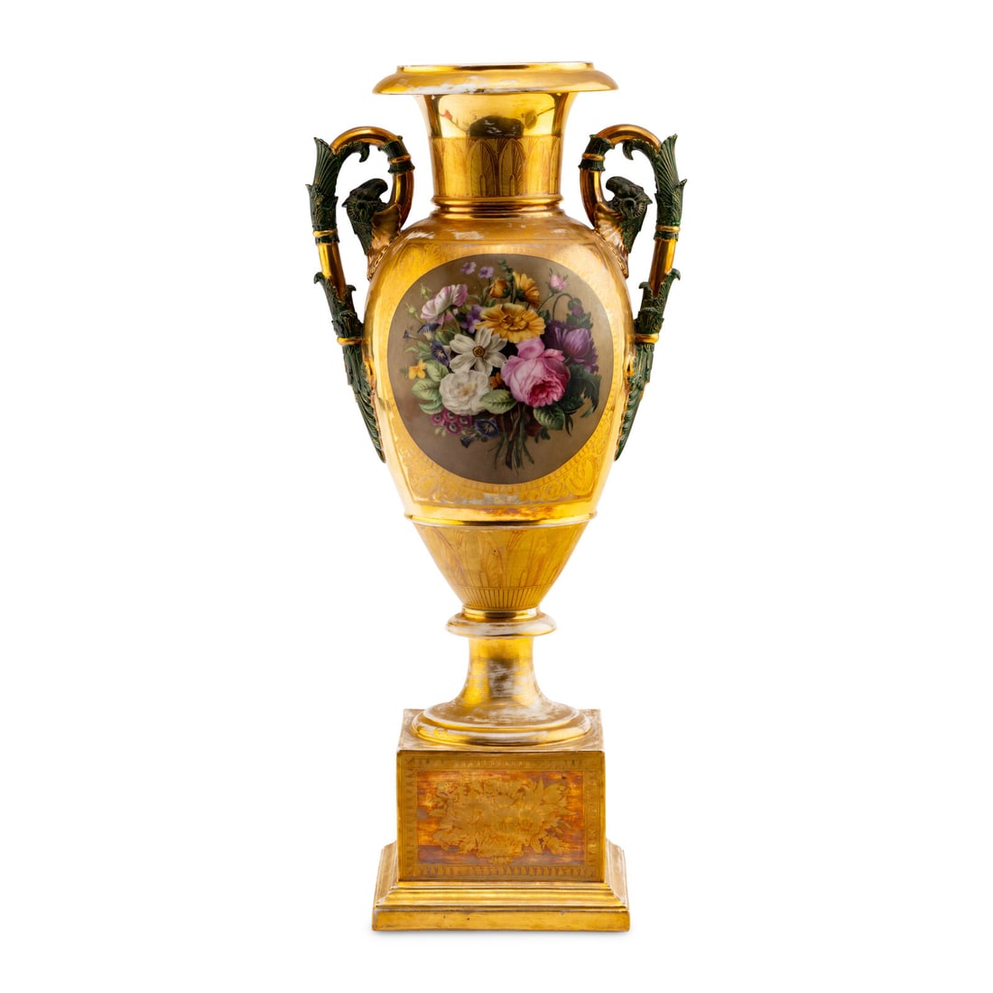 A Paris Porcelain Scenic and Floral-Painted Vase (1 of 5)