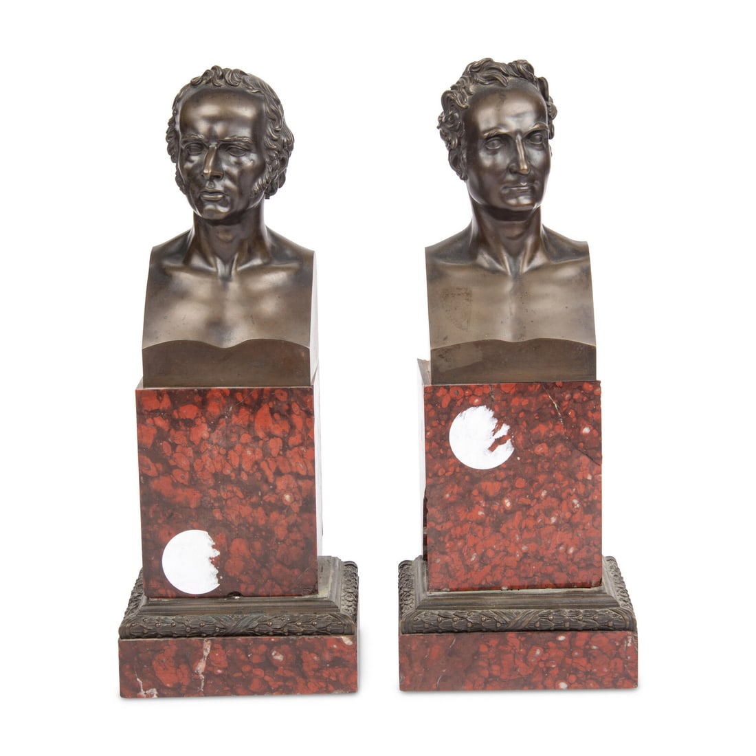 Two French Bronze Busts on Marble Plinths (1 of 3)